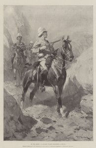 Op de Uitkijk, een Cavalerie Piket dat een Spruit Doorzoekt